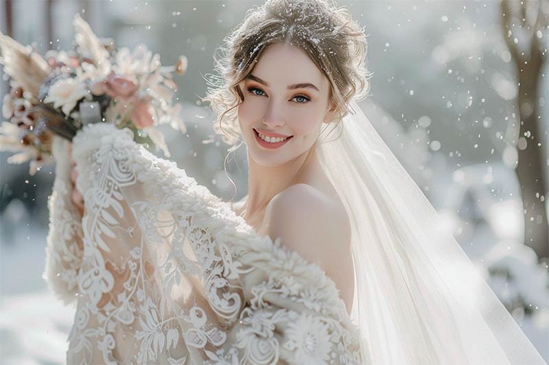 accessoires pour robe de mariage en hiver