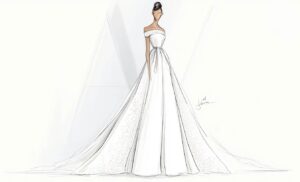croquis robe a-line - robe de mariée
