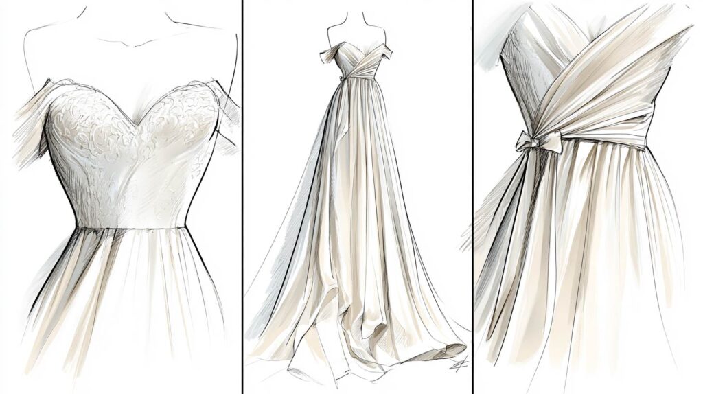 detail de coupe buste taille tissus