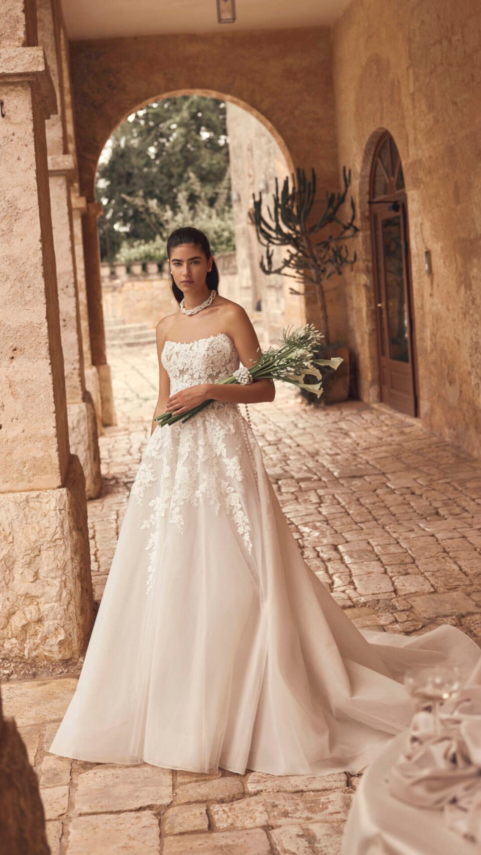 MORWEN – Robe de mariée Trapeze dentelle bustier